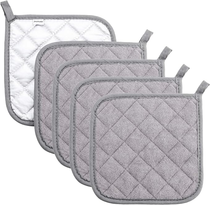 Pot Holders Cotton Made Machine Washable Heat Resistant Potholder, Pot Holder by Joyhalo