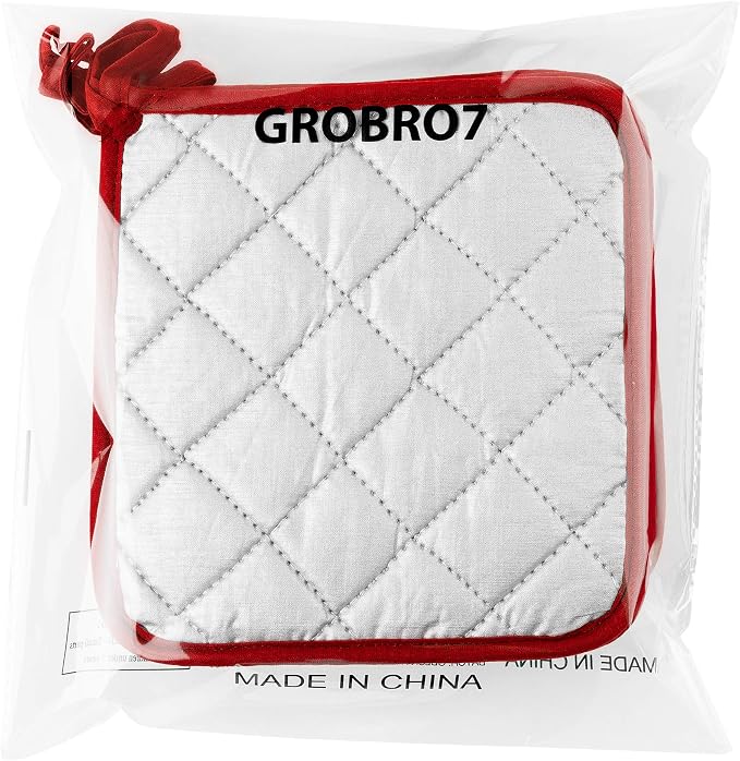GROBRO7 6Pcs Cotton Quilted Terry Oven Set Pot Holders Heat Resistant - Image 7