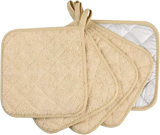 100% Cotton Kitchen Everyday Basic Terry Pot Holder Heat Resistant Coaster - Image 2