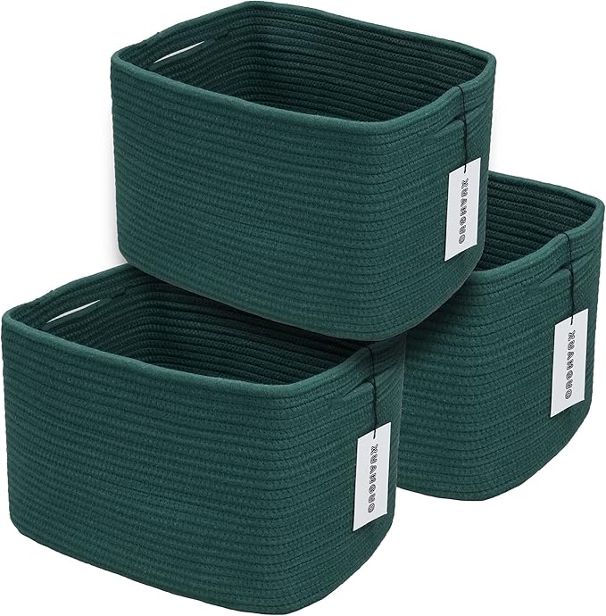 Cotton Rope storage Basket Bins15X10X9.3“ Basket by XUANGUO