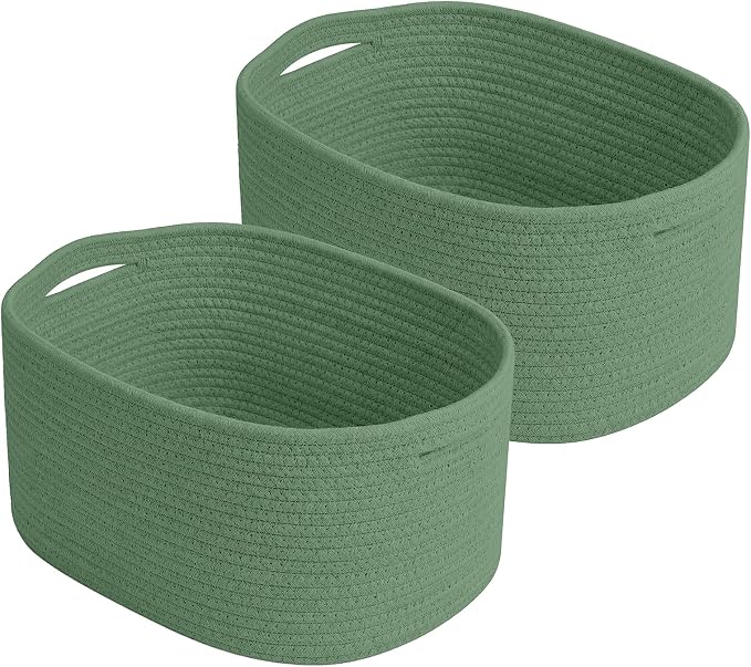 Cotton Rope Storage Basket, Woven Basket by ECDYQXVU