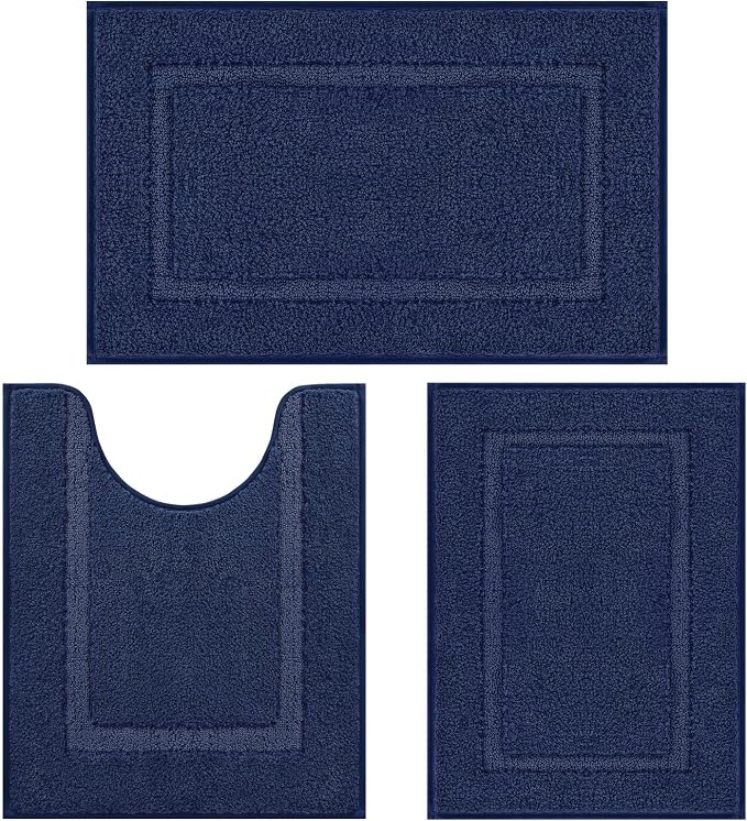 SHACOS Soft Fluffy Bathroom Rugs Set of 3 Pieces Bath Mats by SHACOS