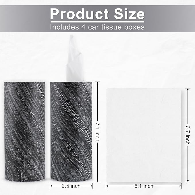SINGARO Car Tissue Holder, 4 Pack Car Cup Holder Facial Tissues - Image 2