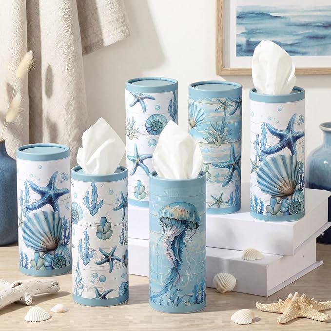 12 Pack Summer Ocean Car Tissue Cylinder Holder Bulk - Image 7