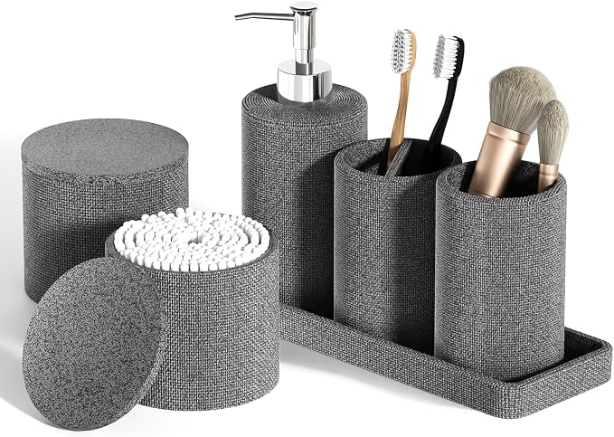 6-Piece Grey Bathroom Set by LetUsMakeHomeYourFavoriteDestination