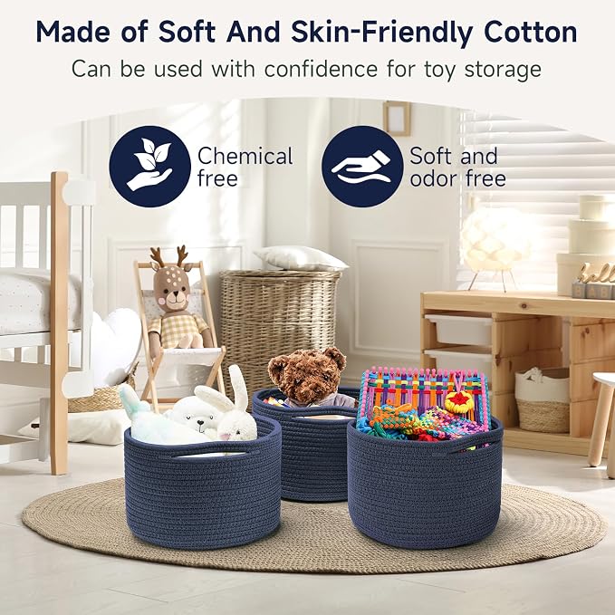 Small Rope Baskets for Storage, Baskets for Gifts Empty, Cute Round Woven - Image 7