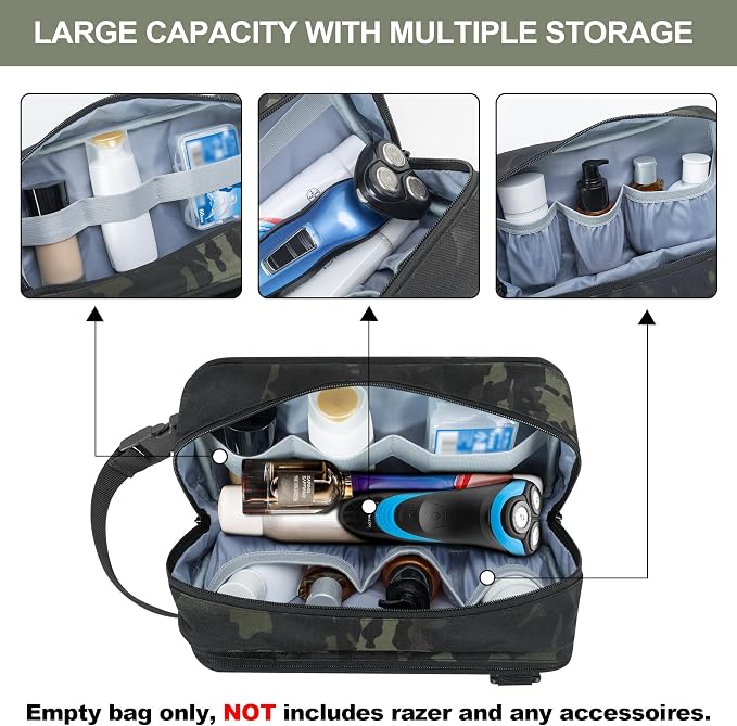 Tactical Toiletry Travel Bag for Men, Dopp Kit Shaving Organizer Case for - Image 3