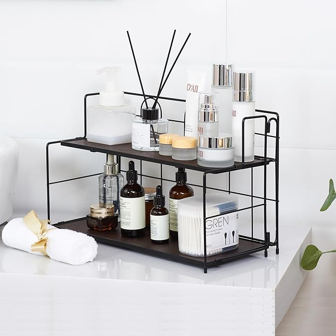 Bathroom Counter Organizer 10s Tool-Free Install, 2 Tier Bathroom Organizers by Edergoo