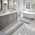 BSICPRO Bathroom Rugs and Mats Sets, 2 Piece Thick Absorbent Chenille Bath Mat by BSICPRO