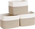 3 Pack Cube Storage Bin, 17”x12”x12” Cotton Rope Woven Baskets by Degeyoyo