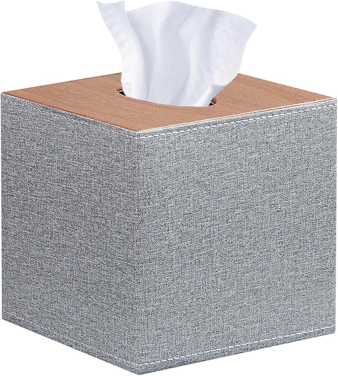 Leather Tissue Box Cover Square, Upgrade 99% Compatible Large Size, Modern by YAPISHI