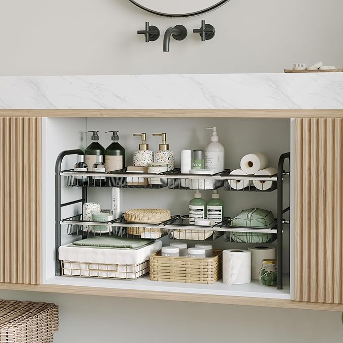 NETEL Under Sink Organizers and Storage, 2 Tier Expandable Under Cabinet - Image 6