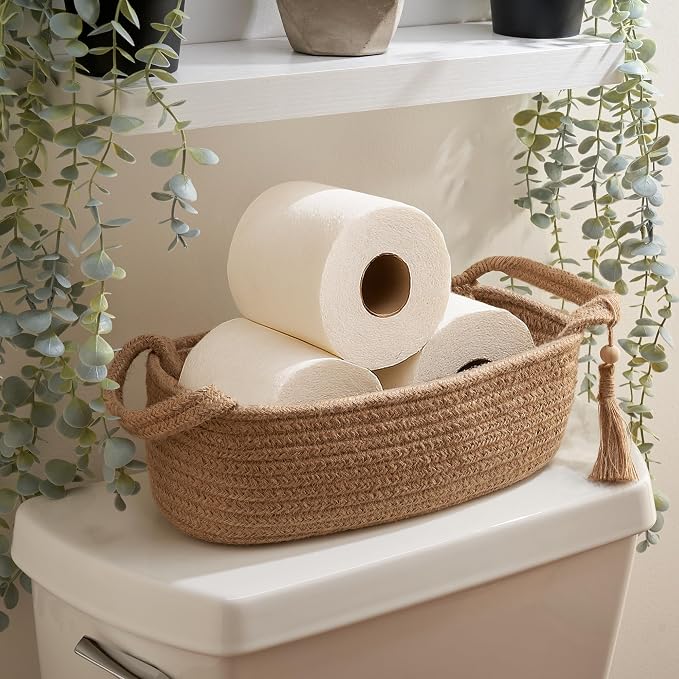 Decorative Toilet Paper Basket – Beautiful Bathroom Organizer by KIBAGA