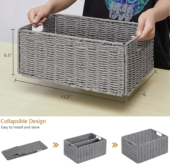 Vagusicc Wicker Storage Basket, Small Storage Baskets - Image 2