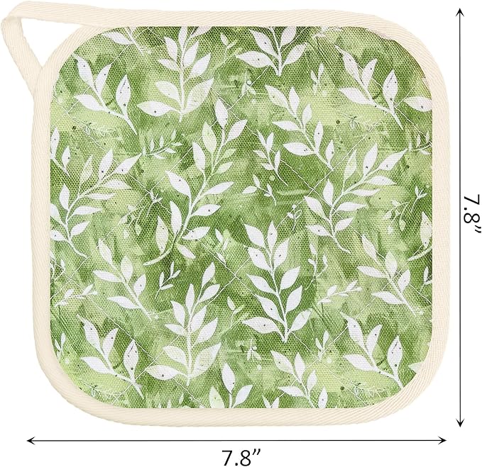 6 Pack Pot Holders 100% Cotton Heat Resistant Potholder, Machine Washable Pot - Image 2