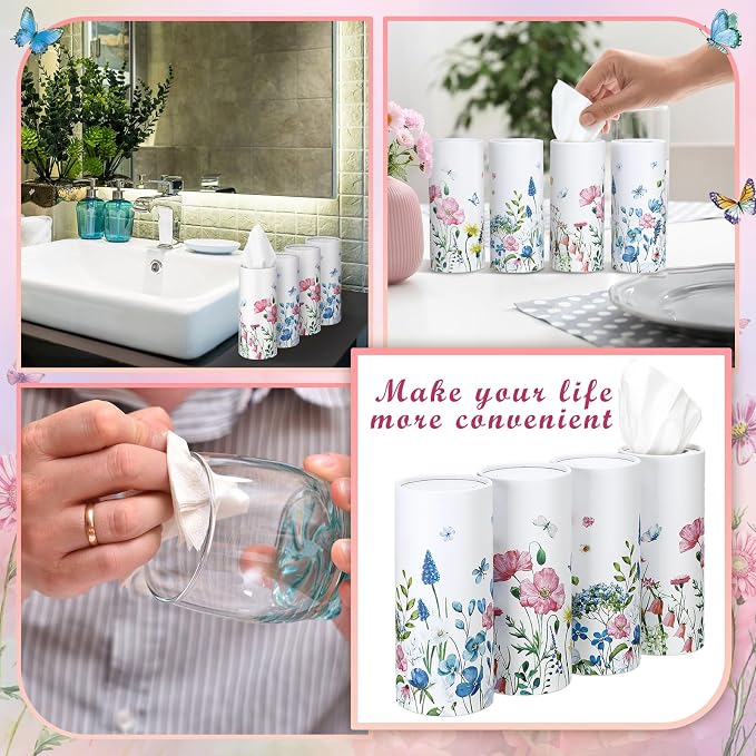 Fourluoo 12 Pack Spring Wildflower Cylinder Tissues - Image 5