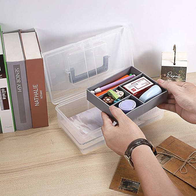 JUXYES 2 Pack Plastic Carry Storage Box - Image 9