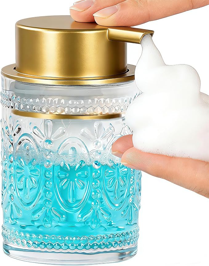 Glass Foaming Soap Dispenser - 8 Oz Foam Hand Soap Dispenser by AZMOYAC