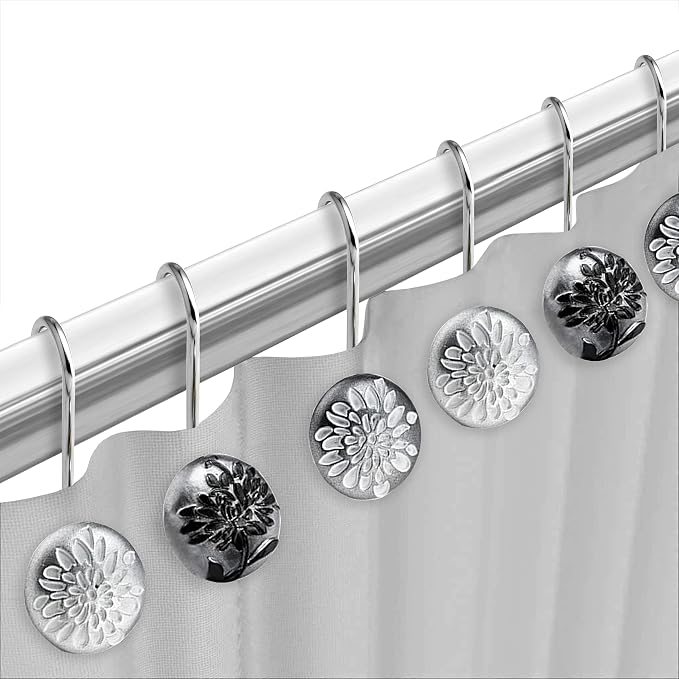 Zahari Home 13pc Erica Bathroom Fabric Shower Curtain Sets Bathroom Shower - Image 5