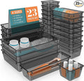 23 PCS Clear Plastic Drawer Organizers Set, 4 Size Desk Drawer Organizer Trays by StorMiracle