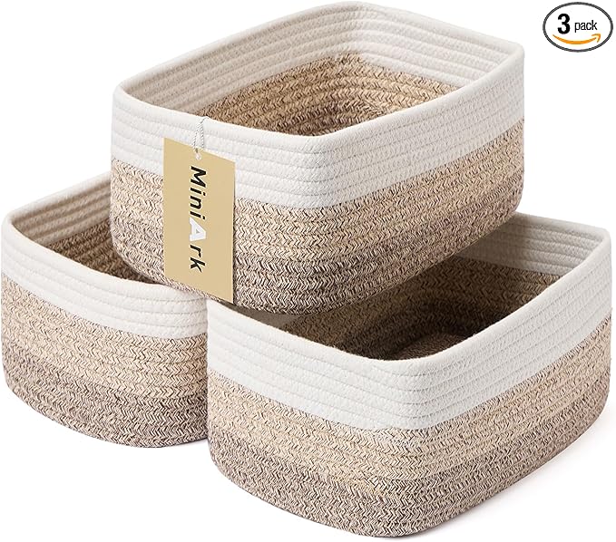 Small Storage Baskets for Organizing | Closet Organizer Bins | Shelf Toy Basket by MiniArkStorageBasketsHome