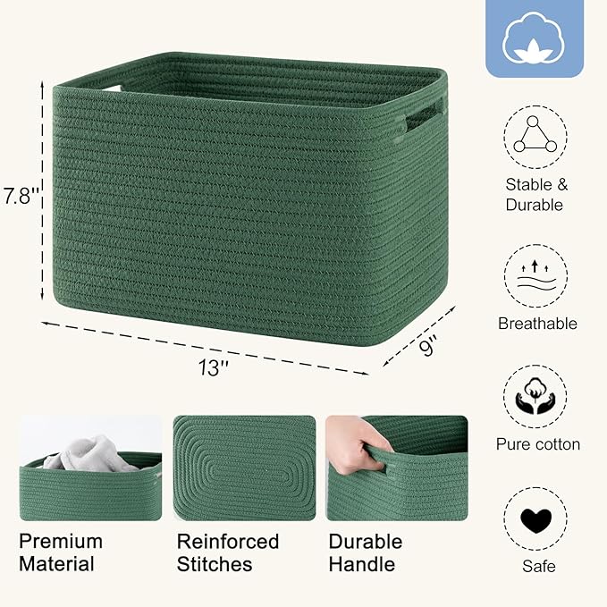 4 Pack Storage Baskets for Organizing, Woven Baskets for Shelves - Image 3
