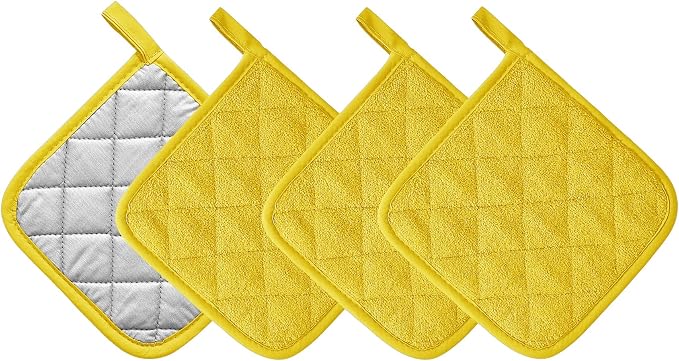 Kitchen Pot Holders Set Heat Resistant Pure Cotton Potholders Kit Trivets Large by KLNYOO