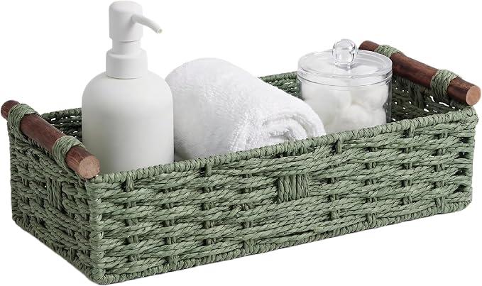 Back of Toilet Basket, Basket for Toilet Tank Top, Fresh Bathroom Organizer for by Rattanzenith