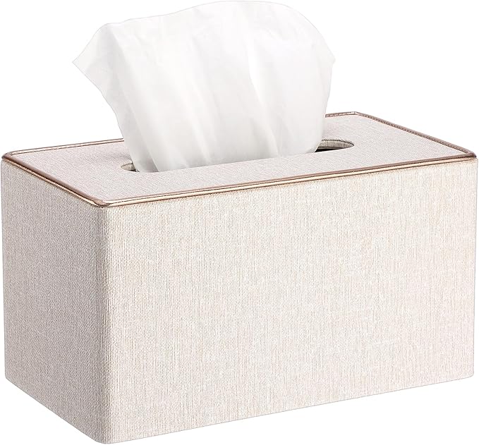 Sumnacon Rectangular Linen Tissue Box Cover by Sumnacon