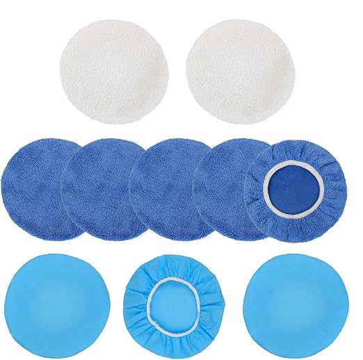 10PCS 9-10 inch Polisher Pad Bonnet Orbital Car Buffing Polishing Pad Cover by URLWALL