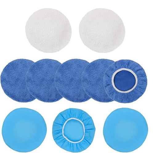 10PCS 9-10 inch Polisher Pad Bonnet Orbital Car Buffing Polishing Pad Cover by URLWALL