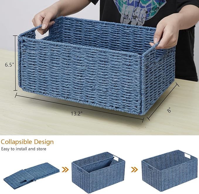 Vagusicc Wicker Storage Basket, Small Storage Baskets - Image 2