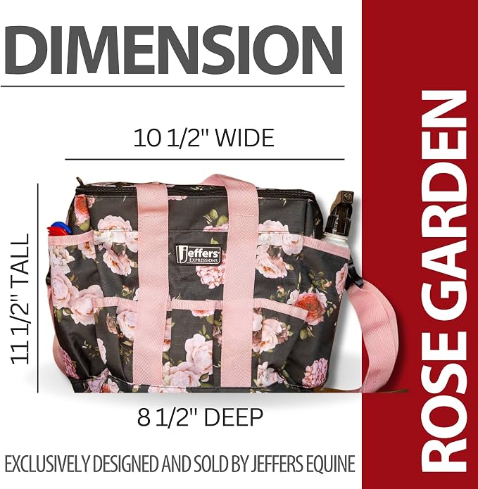 Jeffers Expression Deluxe Grooming Bag, Rose Garden – Zippered Top Organizer - Image 4