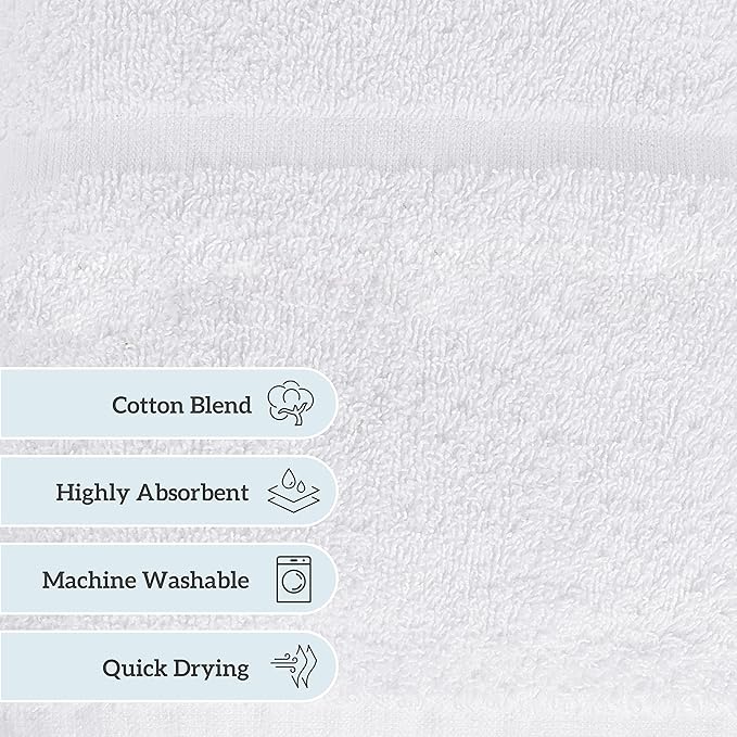 GREEN LIFESTYLE Dobby Border Towel 27x54 Cotton Blend Soft and Plush Crisp - Image 5