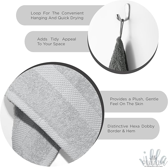 100% Cotton Bath Towel Set of 18-4 Bath Towels, 6 Hand Towels, 8 Wash Cloths - Image 4