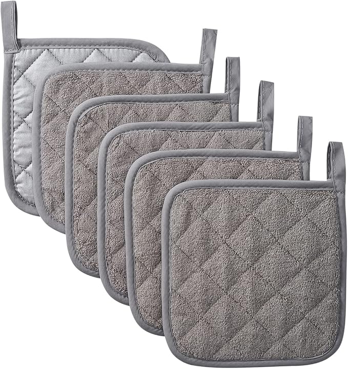 Kitchen Pot Holders Set Heat Resistant Pure Cotton Potholders Kit Trivets Large by KLNYOO