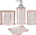 Zahari Home 4pc Sinatra Stylish Bathroom Accessories Set Liquid Soap Dispenser by ZahariHome