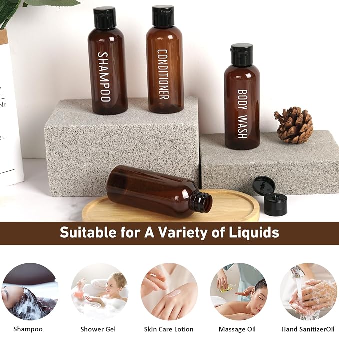 Travel Bottles for Toiletries 4 Pack 3.4oz/100ml TSA Approved Travel Size - Image 5