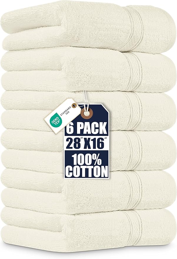 Utopia Towels 6 Pack Premium Hand Towels Set, 16 by 28 inches, 100% Ring Spun by UTOPIATOWELS