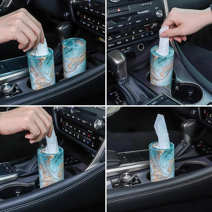 SINGARO Car Tissue Holder, 4 Pack Car Cup Holder Facial Tissues - Image 4