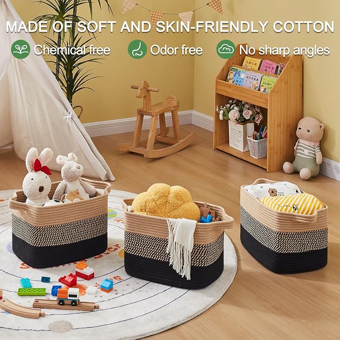 OIAHOMY Woven Storage Basket, Cotton Rope Baskets - Image 7