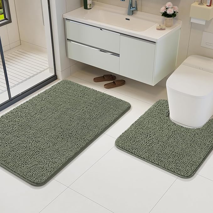 AROGAN Bathroom Rug Sets 2 Piece, Washable Bath Rug Set, Absorbent Soft Non - Image 2