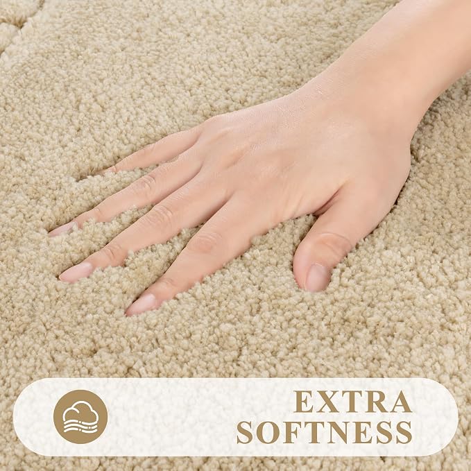 Pauwer Bathroom Rugs Sets 3 Piece Bathroom Shower Rugs - Image 3