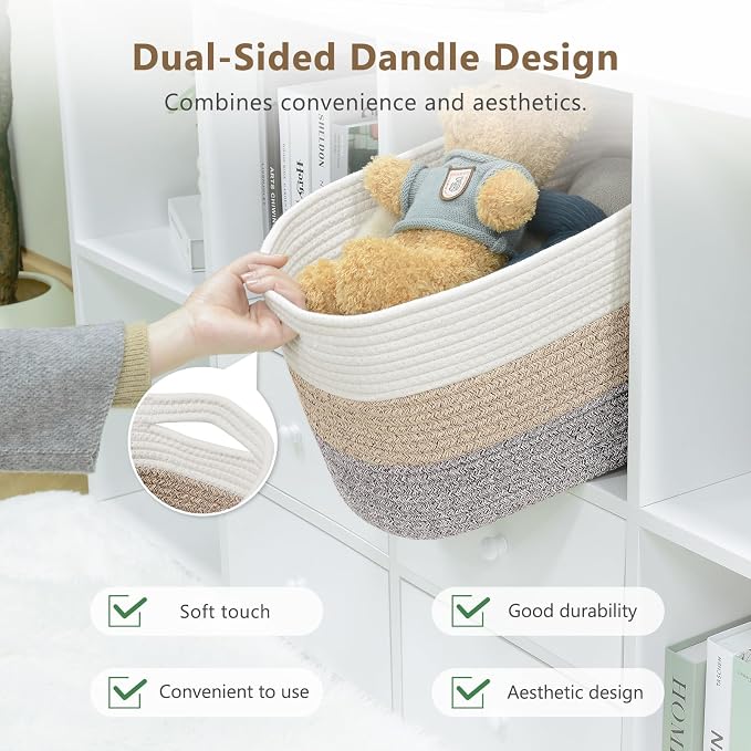 Cotton Rope Storage Basket, Woven Basket - Image 5