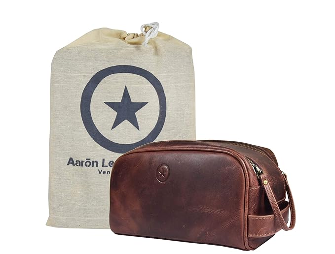 Leather Toiletry Bag for Men | Grooming Travel Kit | by AARONLEATHERGOODS%C2%AE