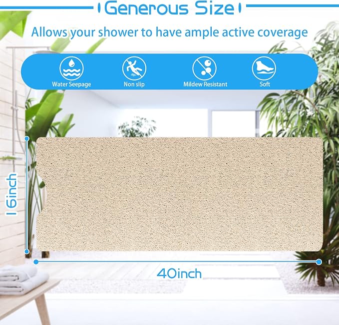 Bathtub Mat Non Slip Shower Soft PVC Loofah Bath Tub Mats - Image 2