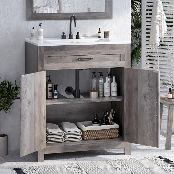 VINGLI 30" Farmhouse Bathroom Vanity - Image 7