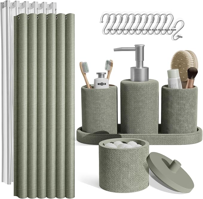 Clara Clark Sage Green Bathroom Set by ClaraClark