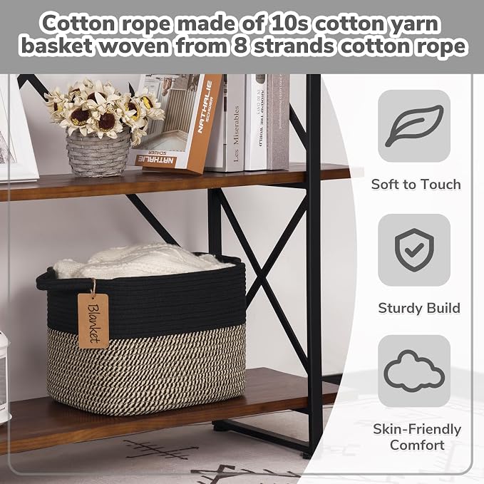 Goodpick Woven Storage Basket for Shelves, Small Wicker Baskets for Shoes - Image 5