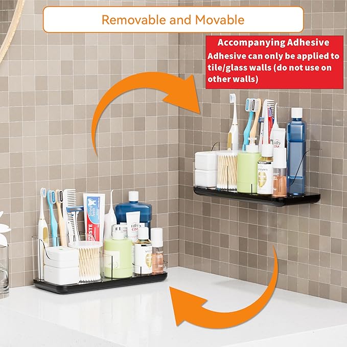 Yieach Mens Bathroom Organizer and Storage, Large 7 Slot Vanity Bathroom - Image 3